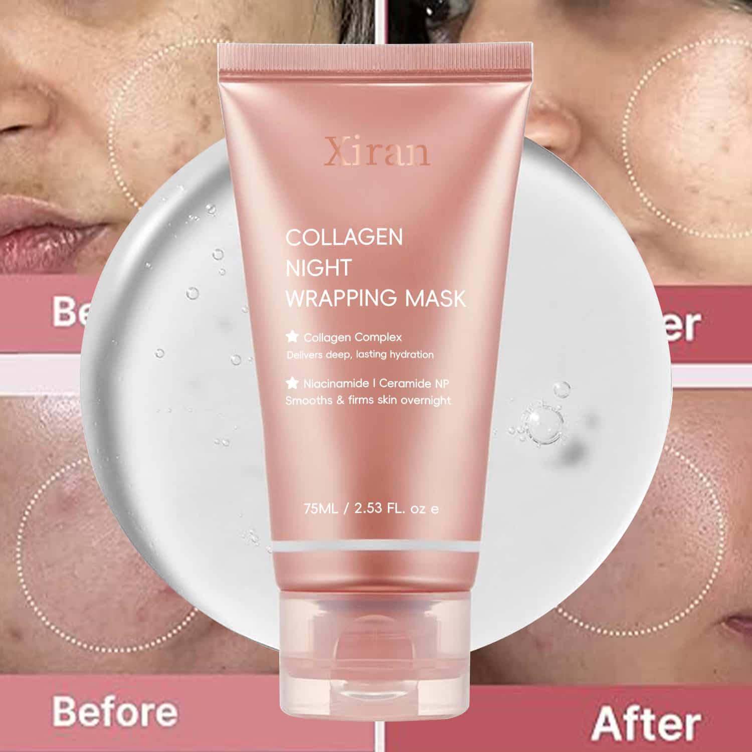 private label collagen night wrapping face mask